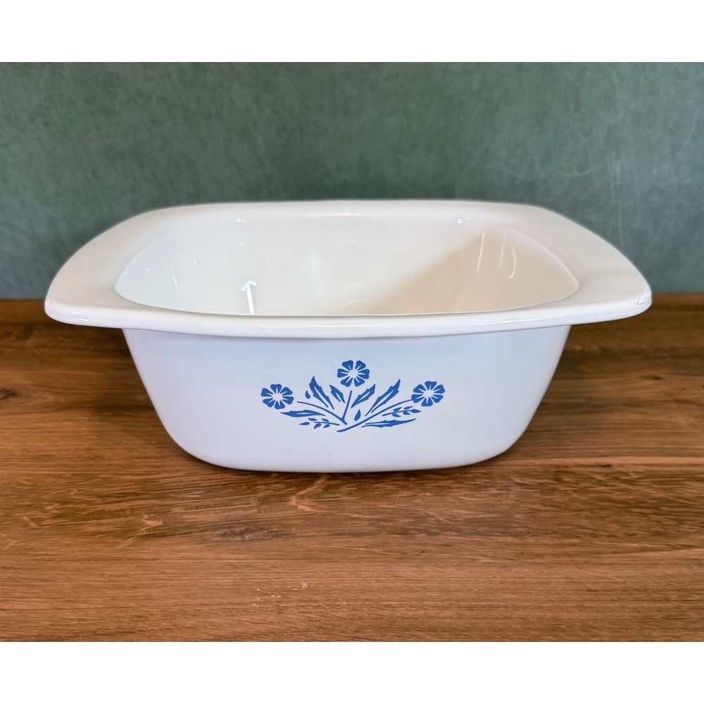 Vintage Corning Ware Blue Cornflower 4 Qt Dutch Oven P-34-B Square Roaster USA